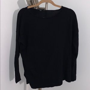 ACROBAT Black Cashmere Asymmetrical Split Sweater